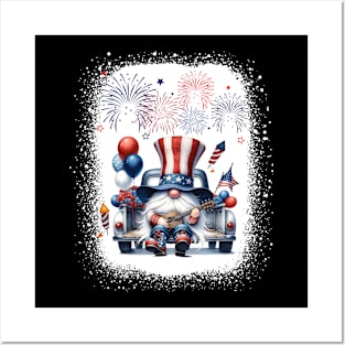 4th Of July Patriotic Gnomes Sunglasses American Fireworks Posters and Art